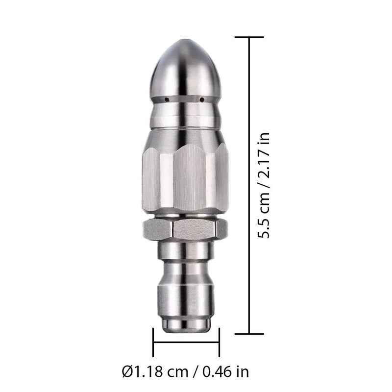 Sewer Jetter Nozzle, Universal 1/4'' Quick Connect High Pressure Drain Jetter Hose Nozzle for Maintaining Clear Drainage Systems - Image 4
